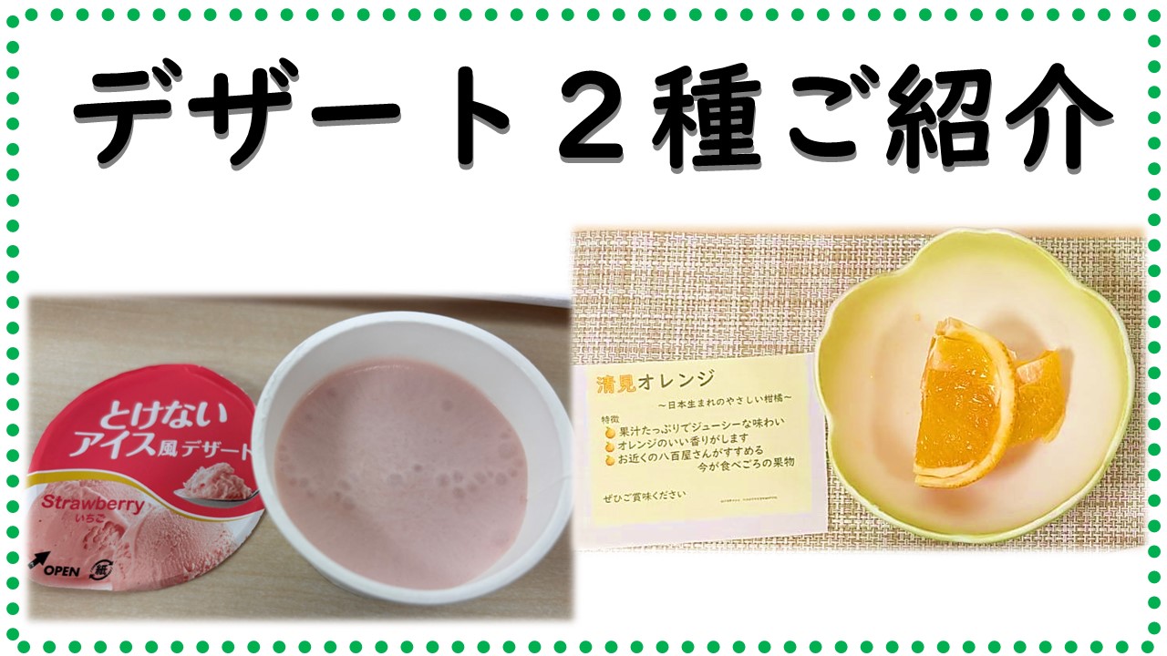 【食事】デザート２種ご紹介