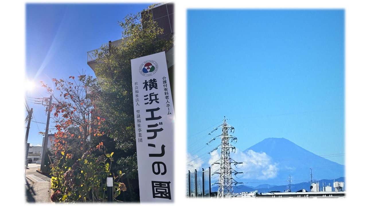 秋の空～横浜エデンの園から望む富士山～