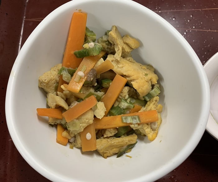 【朝食】野菜の玉子炒め