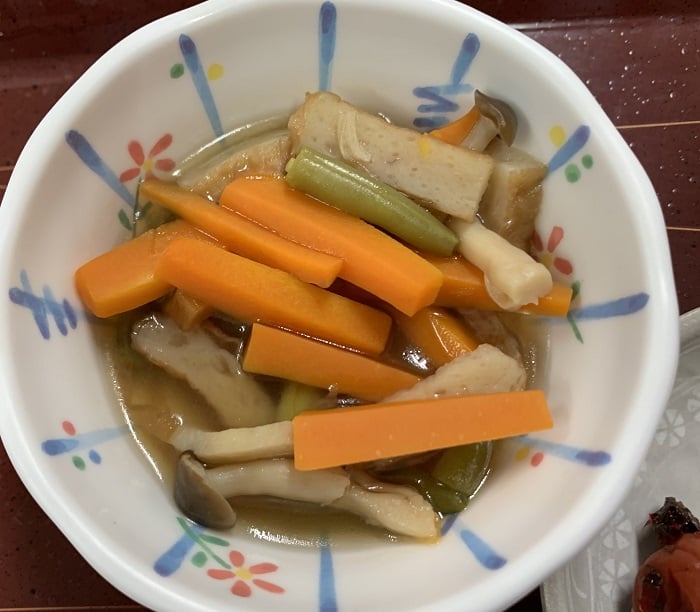 【朝食】さつま揚げといんげんの煮物