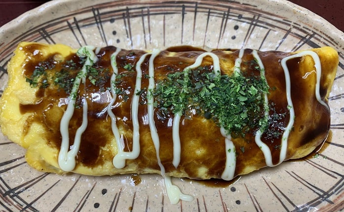 【昼食】野菜たっぷりとん平焼き
