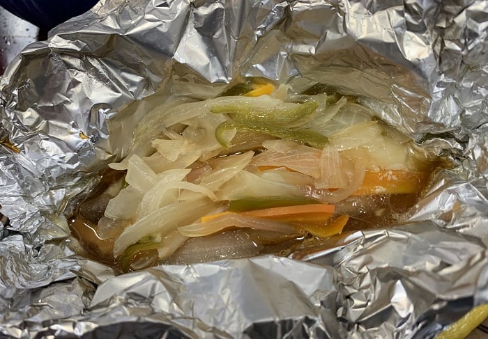 【昼食】サケのホイル焼き