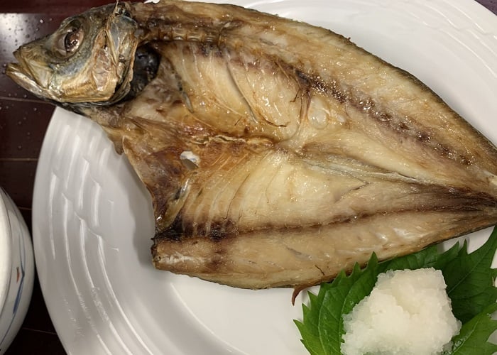 【昼食】アジの開き（干し）