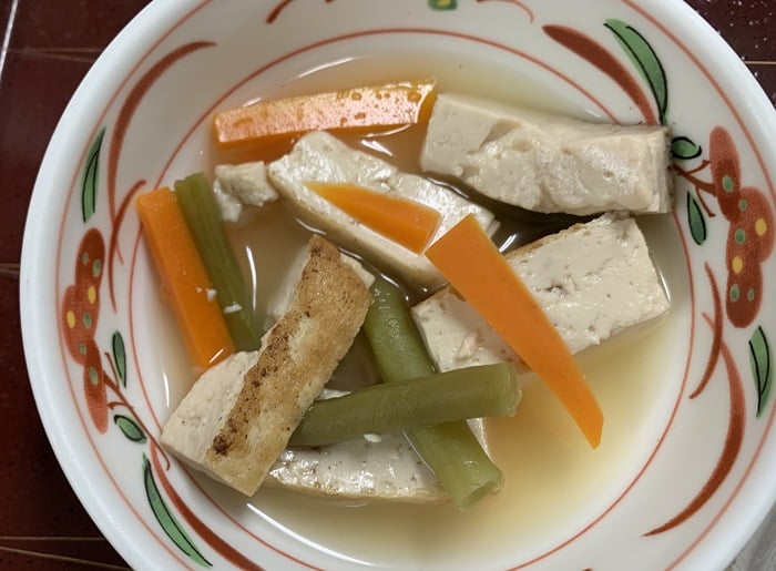 【朝食】焼き豆腐の煮物