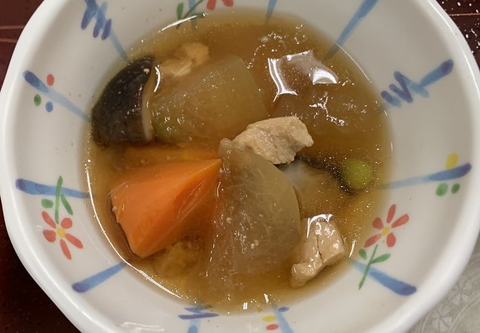 【朝食】冬瓜と鶏肉の煮物