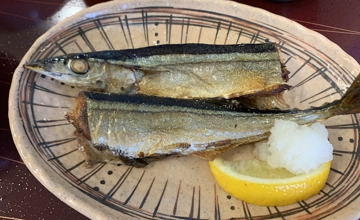 【昼食】サンマの塩焼き
