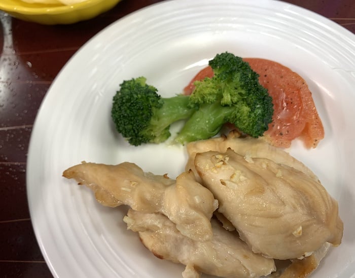 【昼食】ささみのガーリック焼き