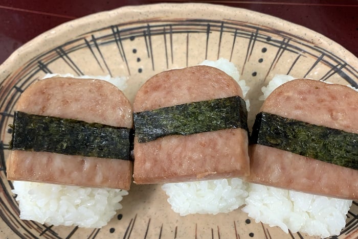 【昼食】ハワイ風スパムおにぎり