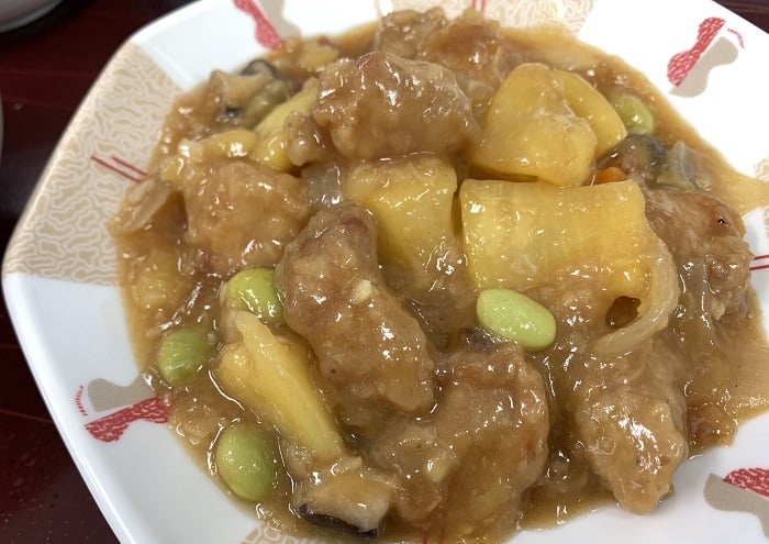 【昼食】さつま芋入り酢豚