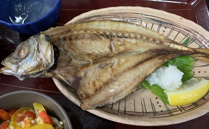 【夕食】アジの開き干し
