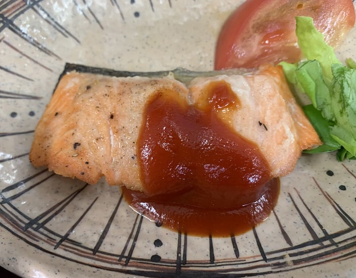 【昼食】サケのバター焼き