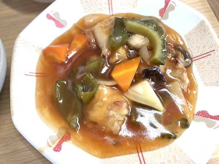 【昼食】揚げない酢鶏