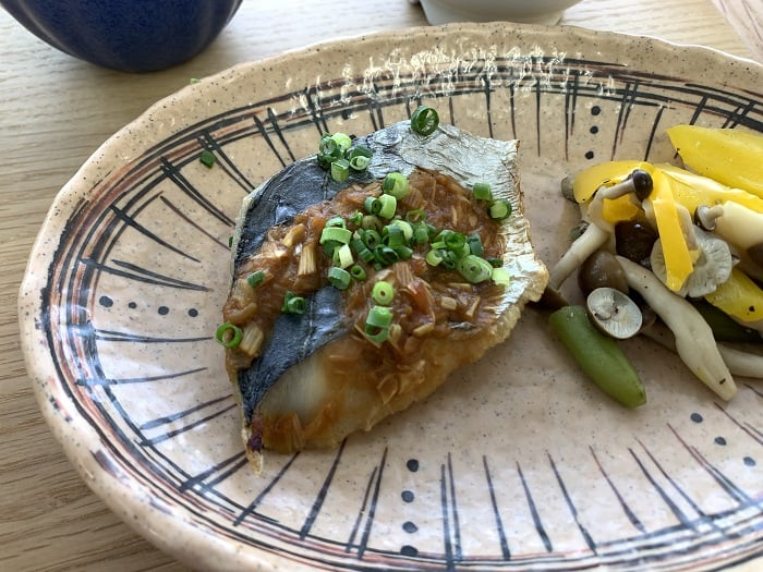 【昼食】サワラのねぎ味噌焼き