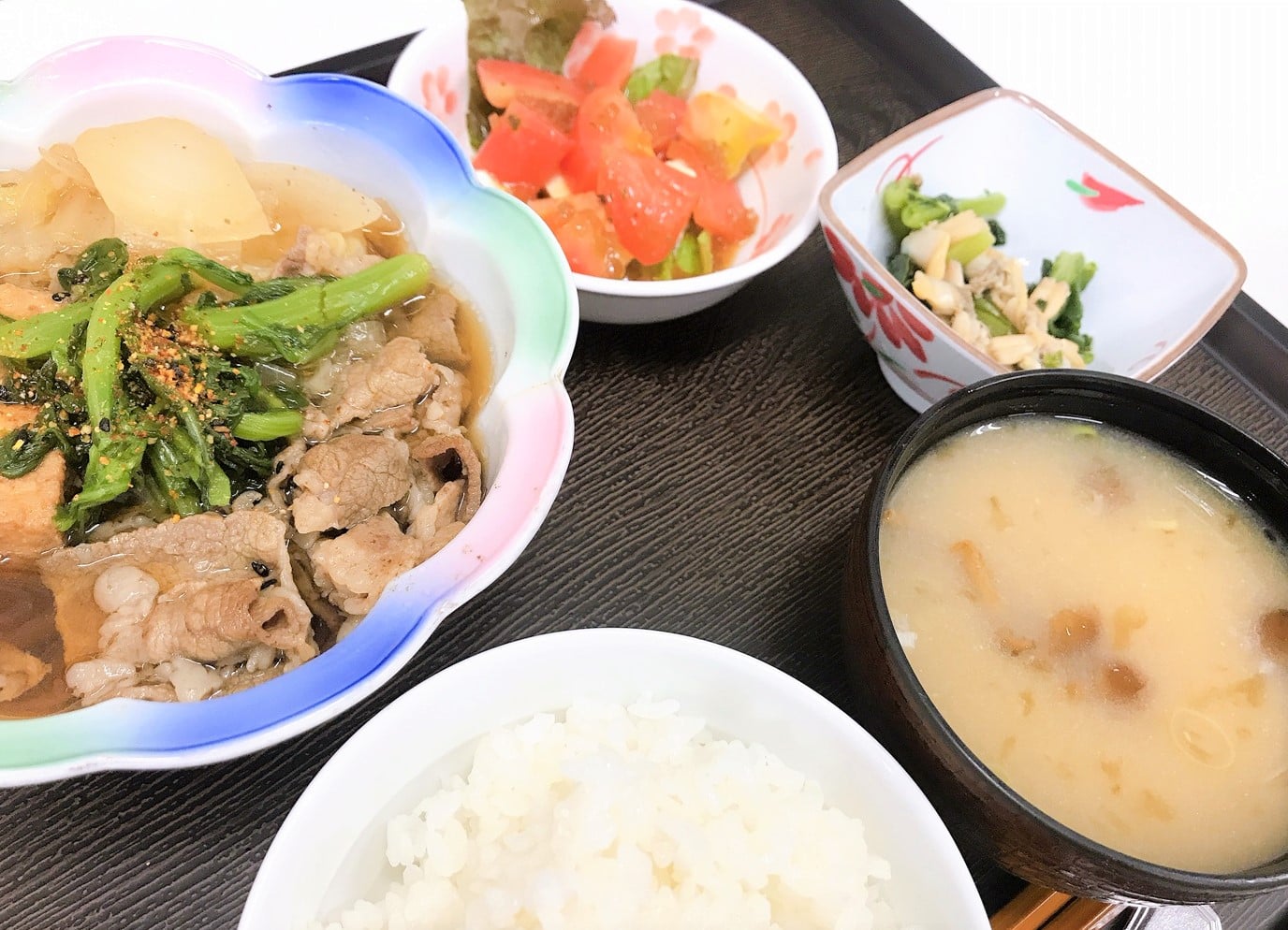 牛肉と生揚げのすき焼き風（昼食）