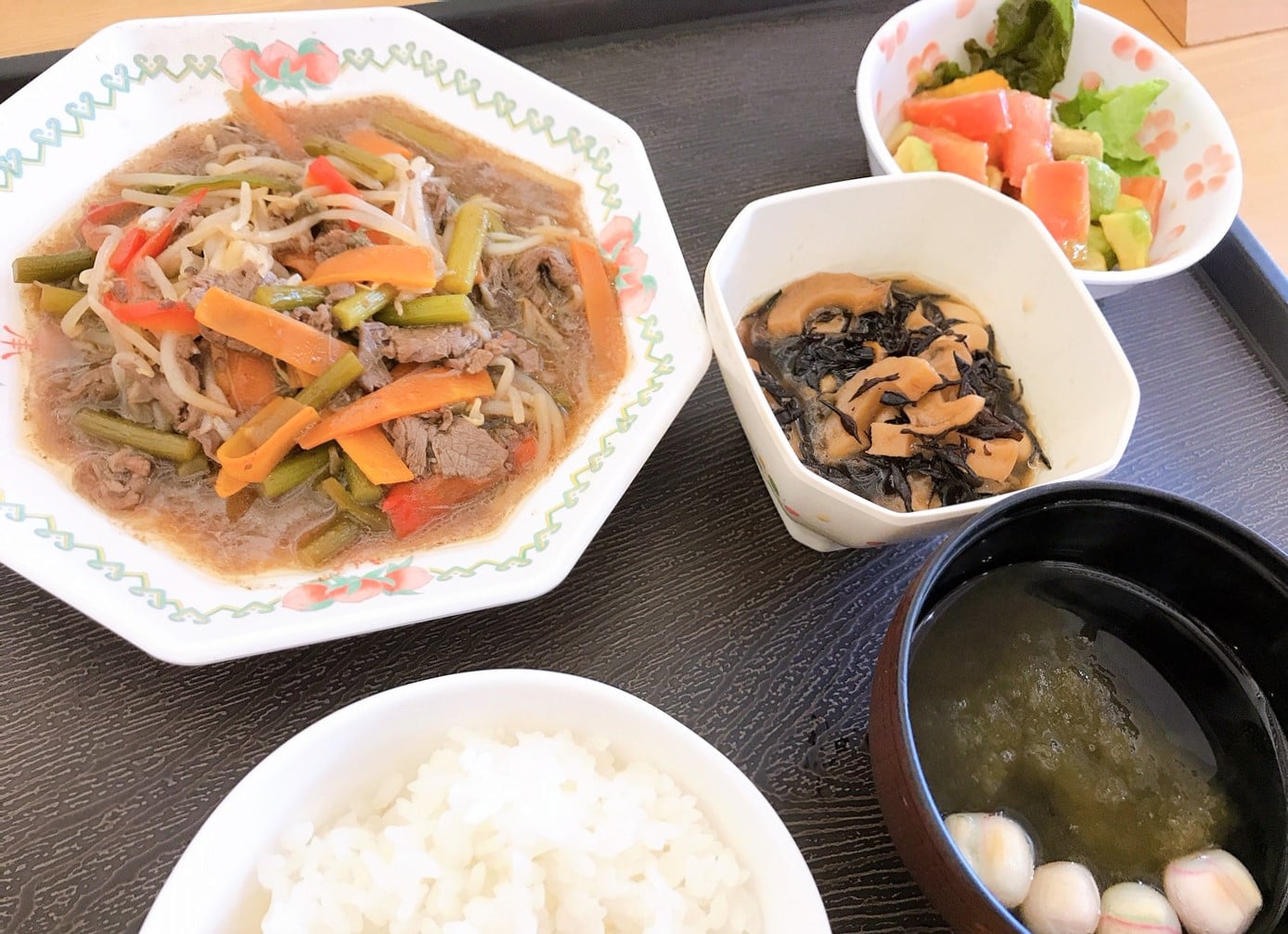 牛肉ともやしのポン酢炒め（昼食）