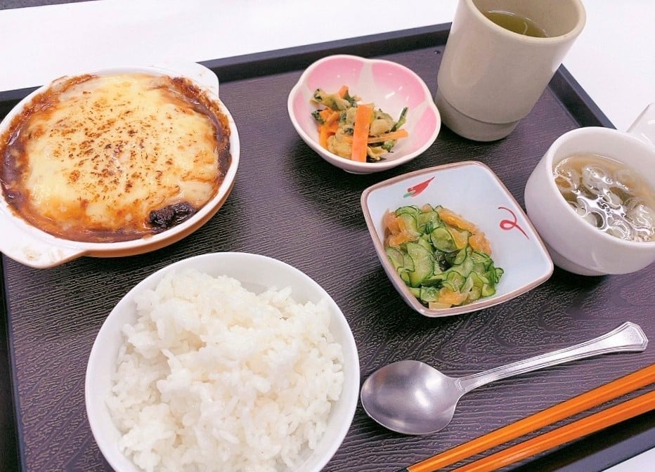 牛挽肉の茄子味噌グラタン（昼食）