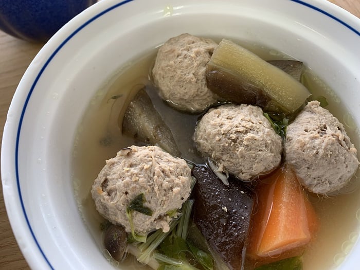 【昼食】肉団子と野菜のスープ煮
