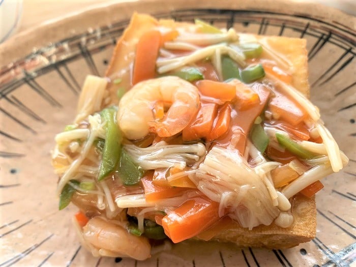【昼食】厚揚げ豆腐のステーキ