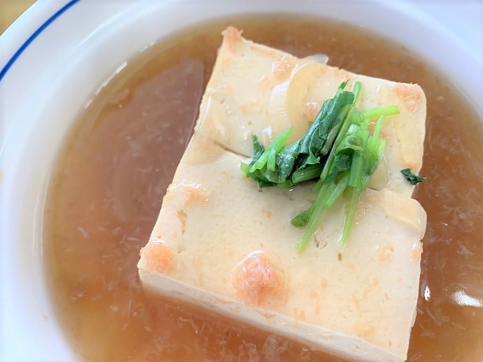 【昼食】豆腐のカニあんかけ