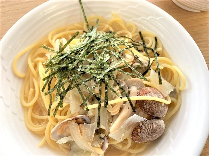 【昼食】アサリのスープパスタ