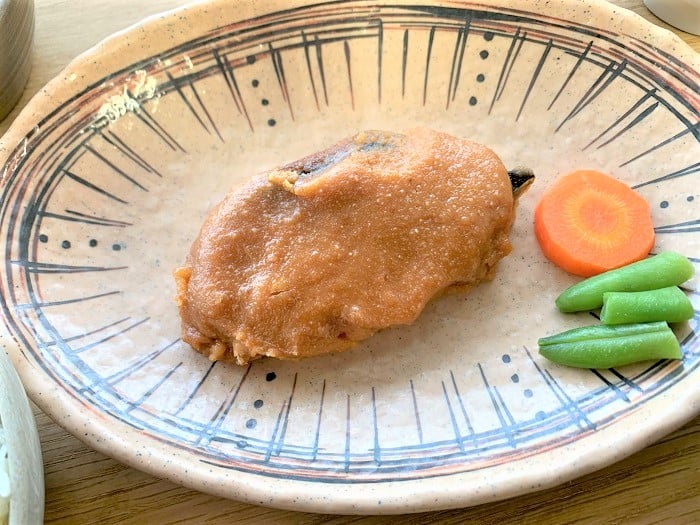 【夕食】サバのピーナッツ味噌焼き
