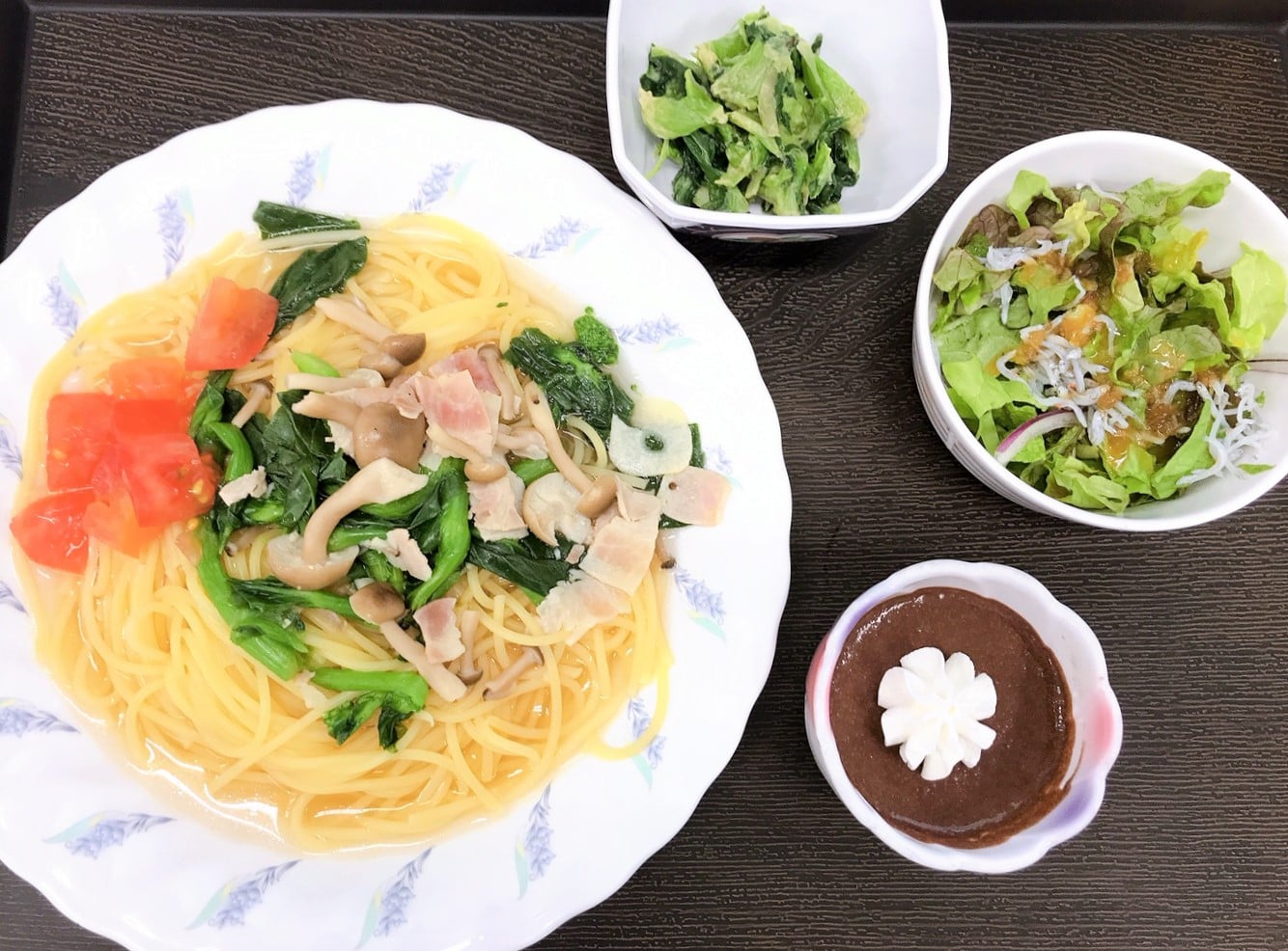 菜の花のスープスパゲティ（昼食）