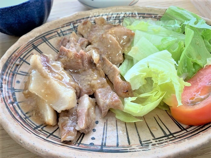 【昼食】豚肉の甘辛焼き