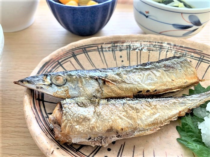 【昼食】サンマの塩焼き