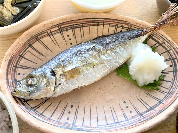 【夕食】アジの塩焼き