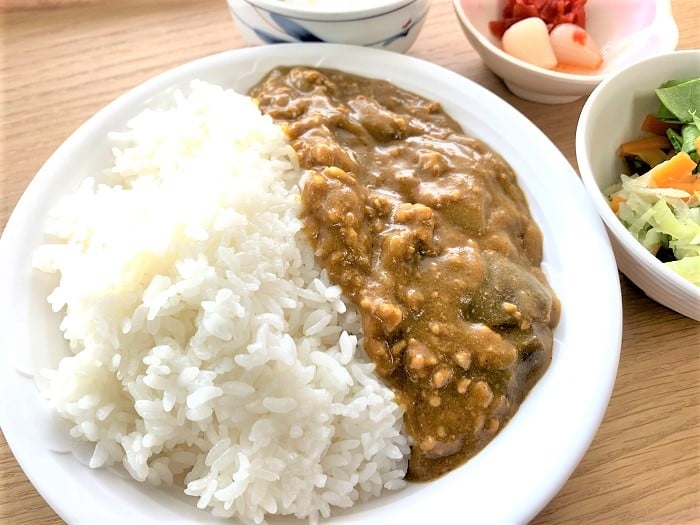 【昼食】挽肉と茄子のカレー