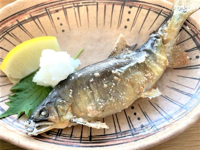 【夕食】アユの塩焼き