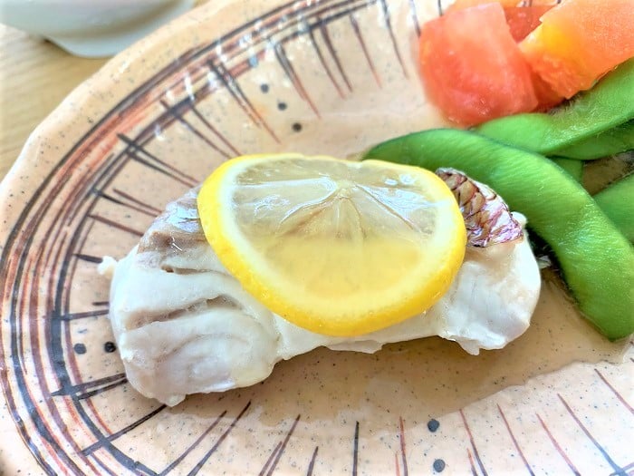 【昼食】白身魚のレモン蒸し