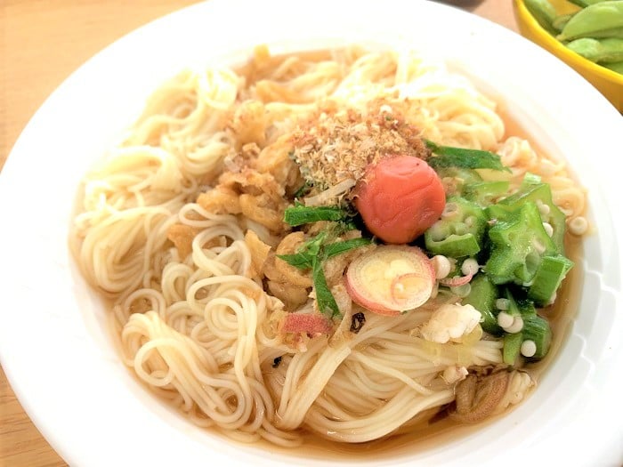 【昼食】梅かつおぶっかけそうめん