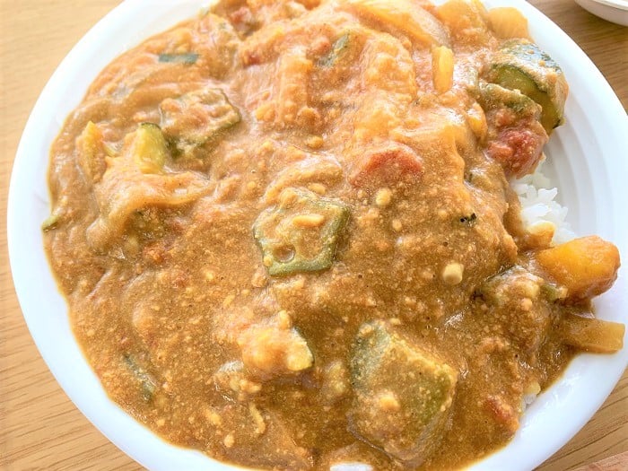【昼食】挽肉と夏野菜のカレー