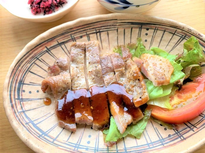 【昼食】ポークソテー～わさびソース～