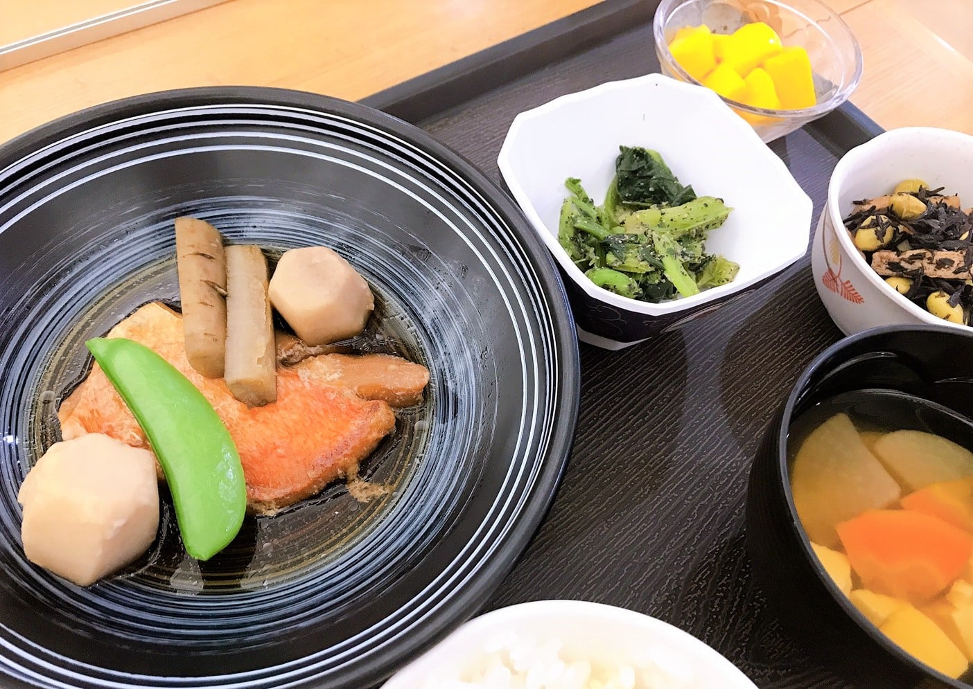 金目鯛と野菜の煮付け（夕食）