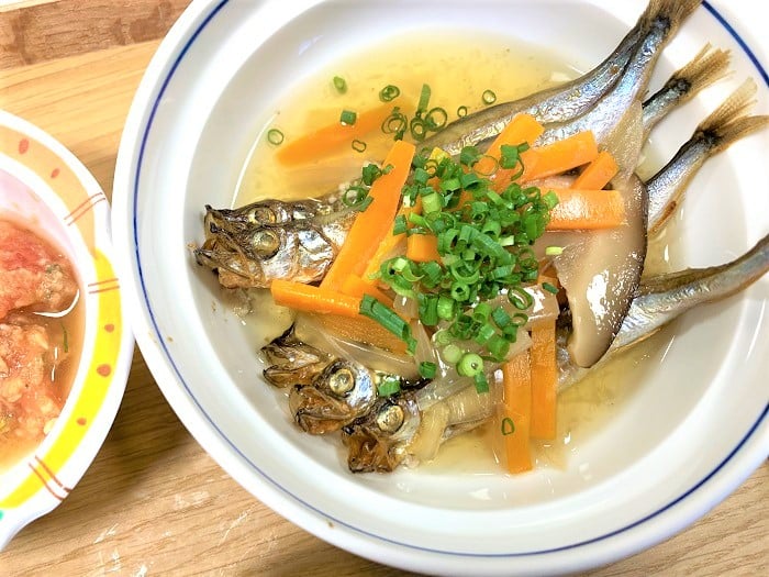 【昼食】ししゃもの野菜あんかけ