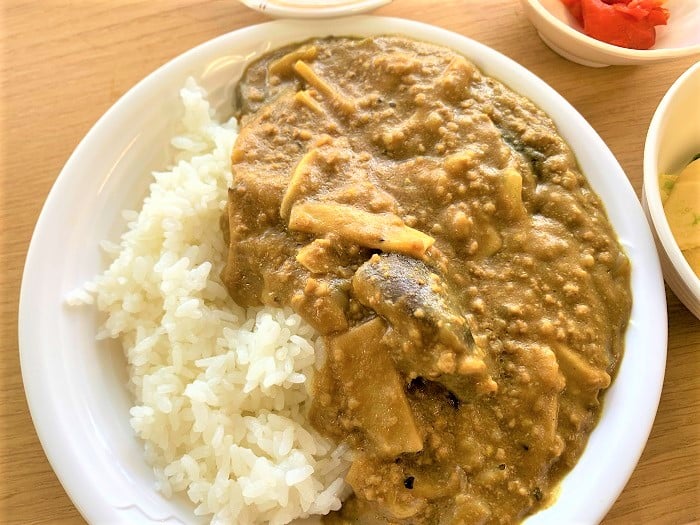 【昼食】茄子と挽肉のカレー