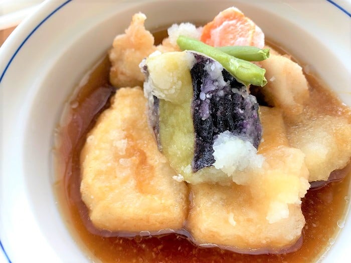 【昼食】豆腐と鶏ささみの揚げ出し