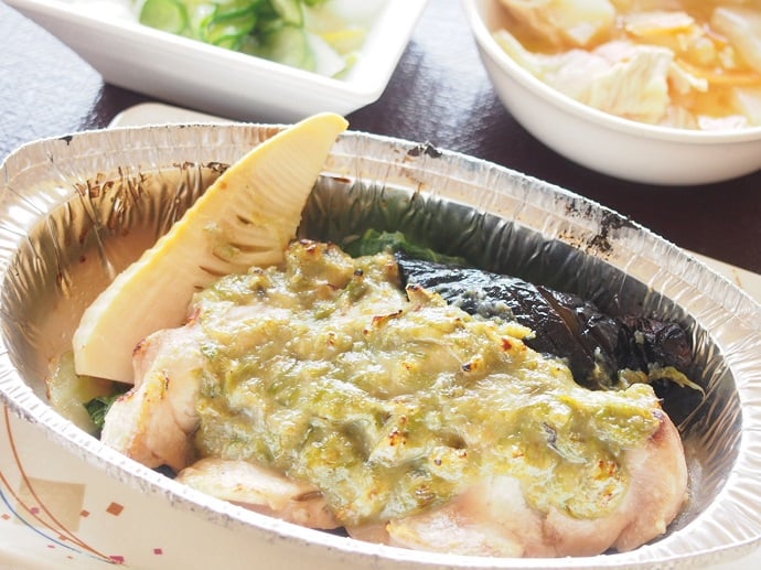鶏肉のフキ味噌焼き
