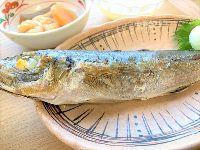 【夕食】アジの塩焼き