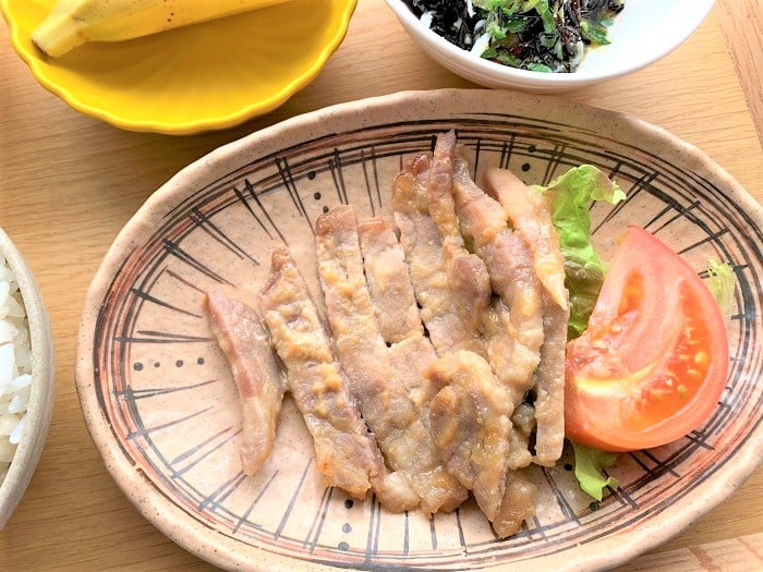 【昼食】豚肉の味噌漬焼き