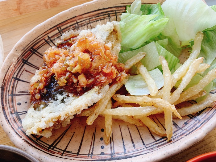 【夕食】ホッケの五味ソース