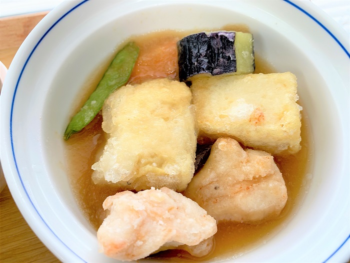 【昼食】豆腐と鶏ささみの揚げ出し
