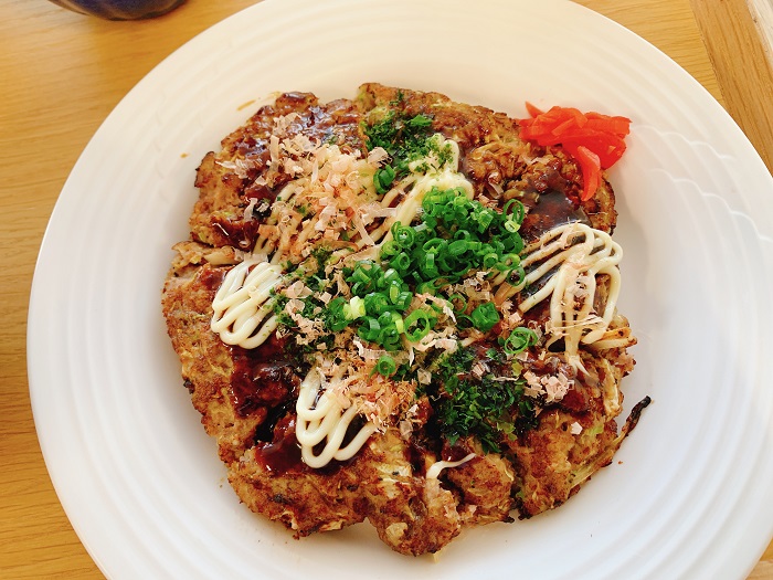 【昼食】お好み焼き風ハンバーグ