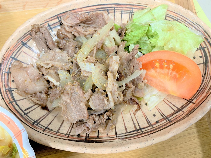 【夕食】牛肉のさんしょう焼き