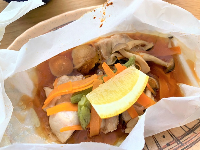 【昼食】鶏肉の包み焼き