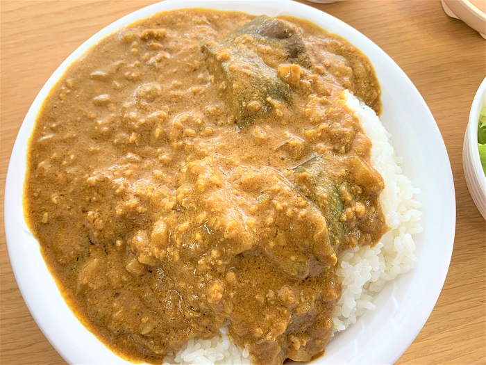 【昼食】挽肉と茄子のカレーライス