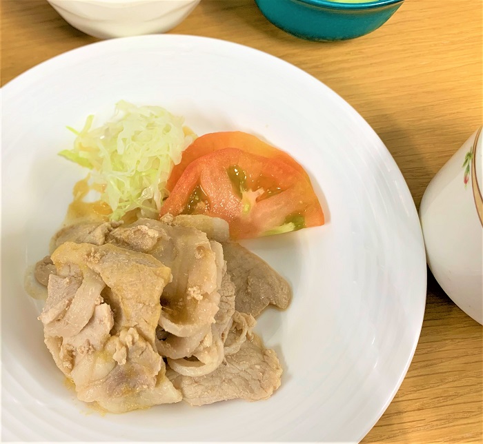 【夕食】ポークソテー　～ジンジャーソース～