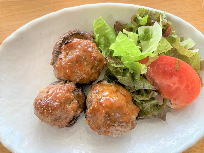 【昼食】しいたけの肉詰め